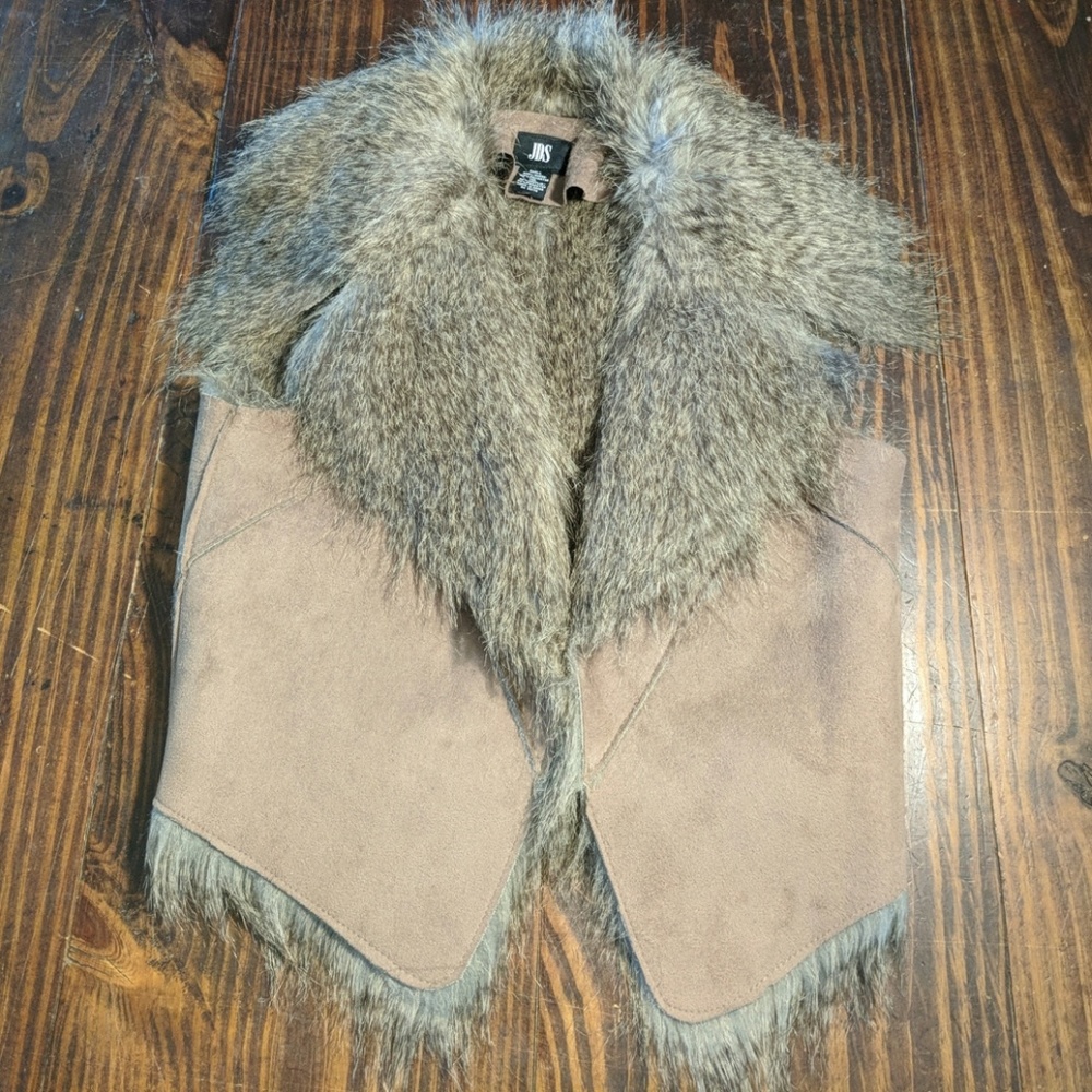 JDS suede with faux fur vest